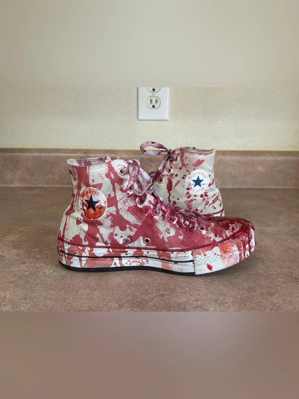 Custom Zombie Converse All Star youth 4.5 Bloody Horror Halloween Costume Shoes